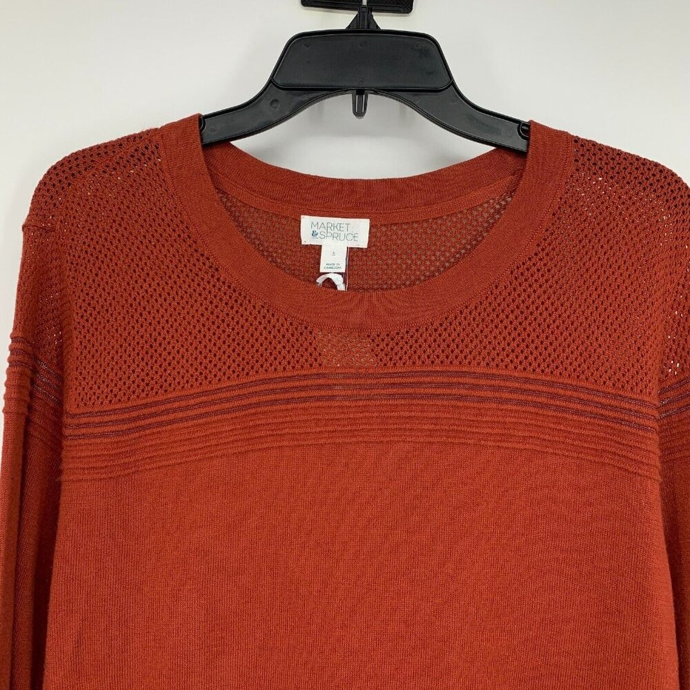 Market & Spruce Sweater Rowan Textured Cotton Blend Pullover NWT - Picture 4 of 10